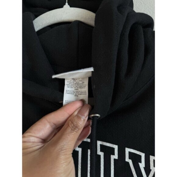 Vintage Champion Label Reverse Weave Black Hoodie Daily Sweatshirt Size Men’s 2X - Picture 10 of 12